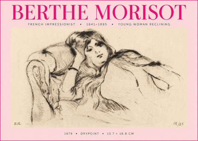 Berthe Morisot Young Woman Reclining II No5 - Plakát