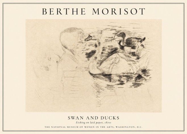 Berthe Morisot Swan and Ducks No1 - Plakát
