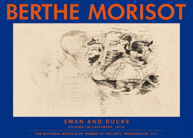 Berthe Morisot Swan and Ducks No3 - Plakát