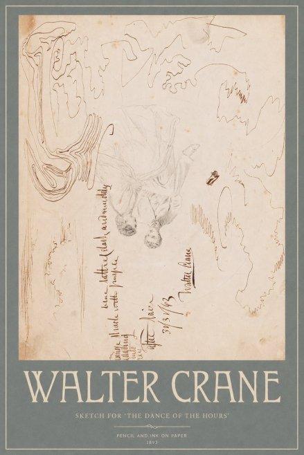 Walter Crane Sketch for 'the Dance of the Hours' No2 - Plakát