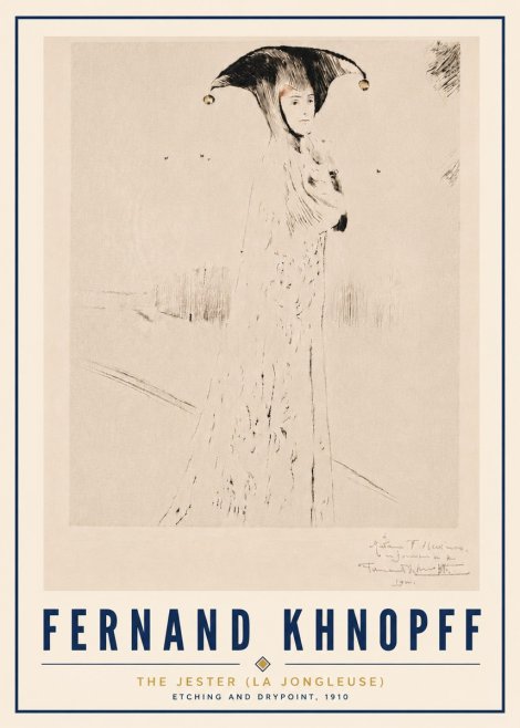 Fernand Khnopff The Jester (La Jongleuse) No5 - Plakát
