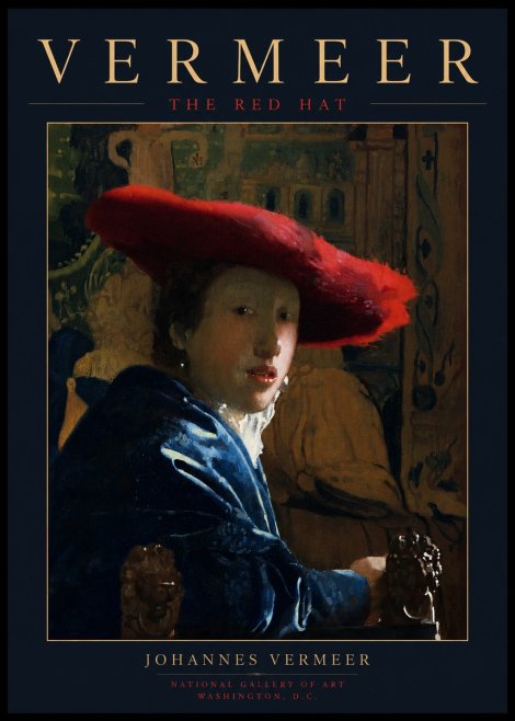 Vermeer The Red Hat No3 - Plakát