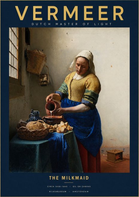 Vermeer The Milkmaid No2 - Plakát
