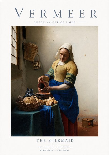 Vermeer The Milkmaid No3 - Plakát