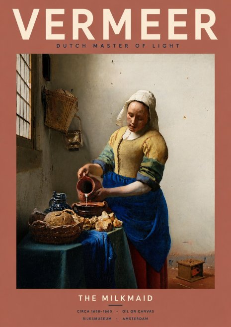 Vermeer The Milkmaid No4 - Plakát