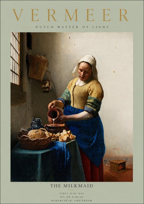 Vermeer The Milkmaid No5 - Plakát