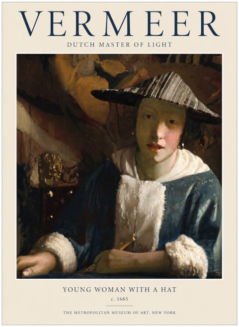 Vermeer Young Woman with a Hat No1 - Plakát