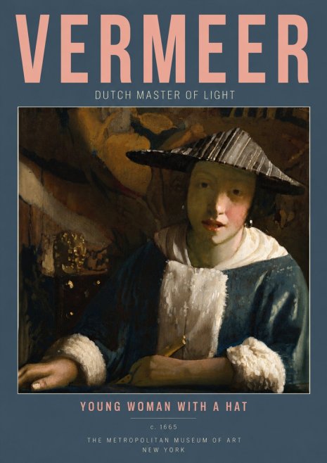 Vermeer Young Woman with a Hat No4 - Plakát