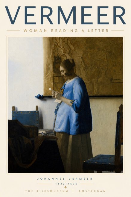 Vermeer Woman Reading a Letter No5 - Plakát