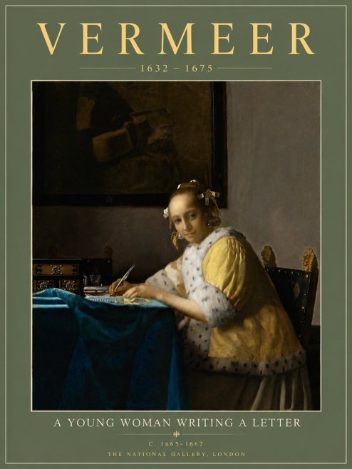 Vermeer A Young Woman Writing a Letter No6 - Plakát