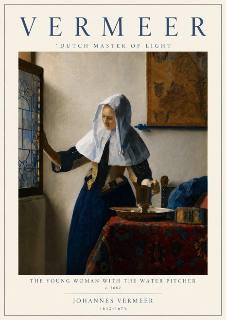 Vermeer The Young Woman with the Water Pitcher No6 - Plakát