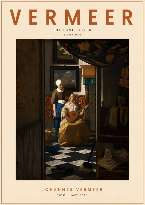 Vermeer The Love Letter No4 - Plakát