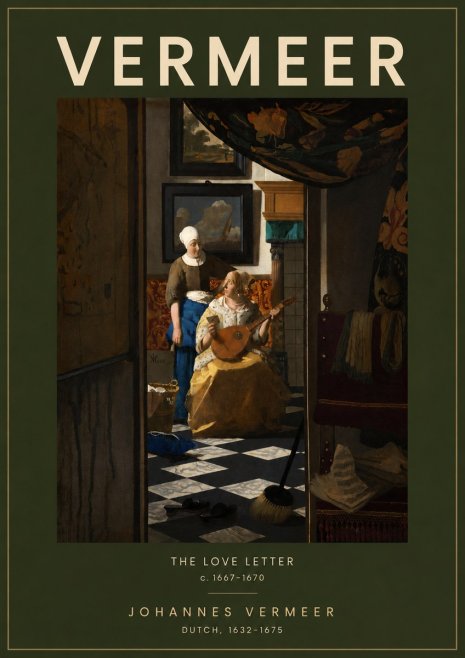 Vermeer The Love Letter No5 - Plakát