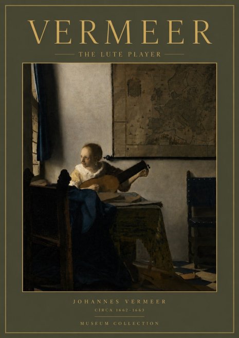 Vermeer The Lute Player No4 - Plakát