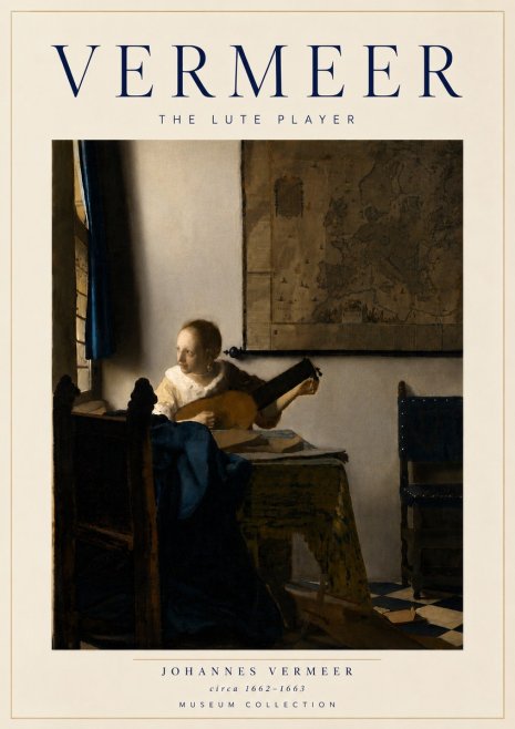 Vermeer The Lute Player No6 - Plakát