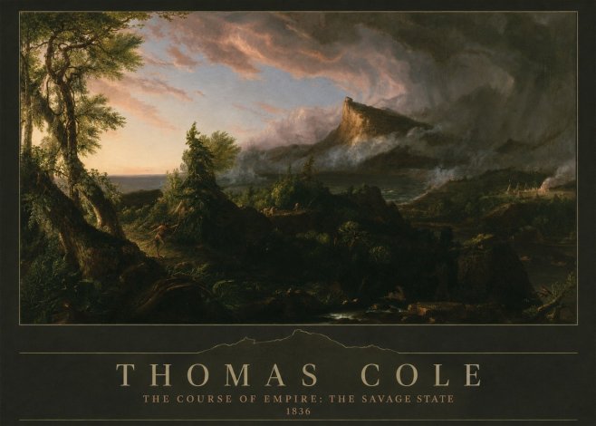 Thomas Cole The Course of Empire: the Savage State I No3 - Plakát