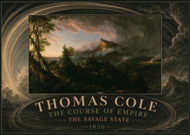 Thomas Cole The Course of Empire: the Savage State I No4 - Plakát