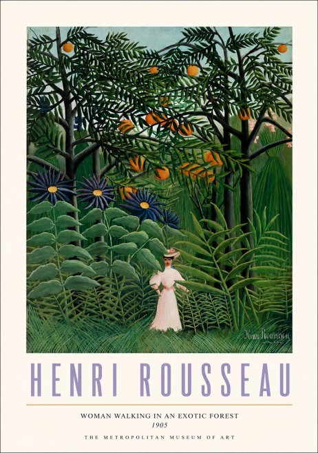 Rousseau Woman Walking in an Exotic Forest No3 - Plakát
