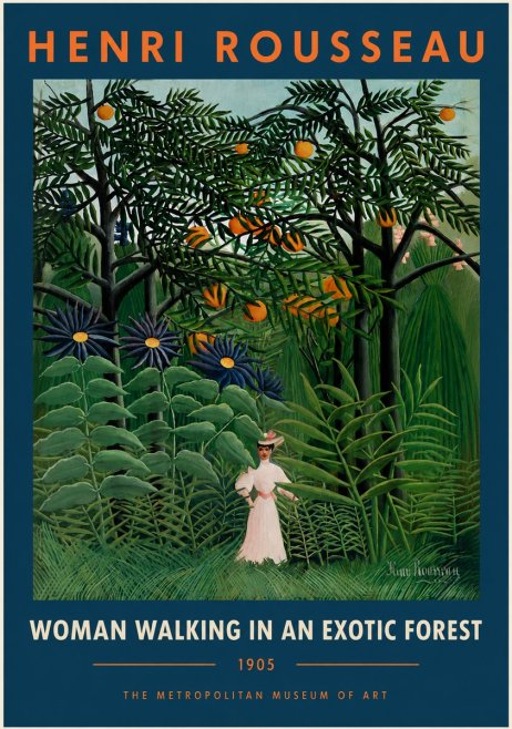 Rousseau Woman Walking in an Exotic Forest No5 - Plakát