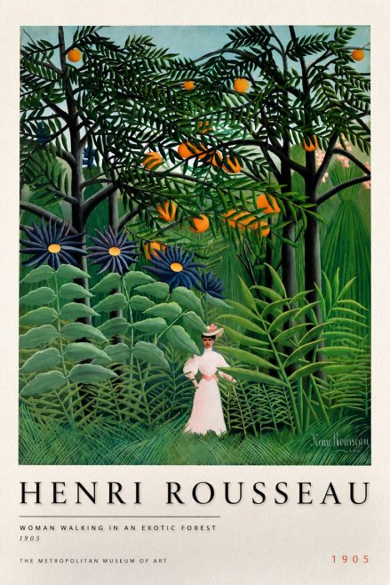 Rousseau Woman Walking in an Exotic Forest No6 - Plakát