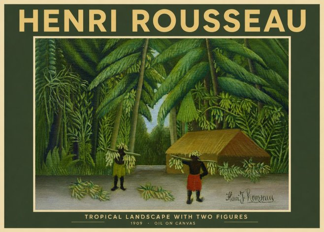 Rousseau Tropical Landscape with Two Figures No2 - Plakát