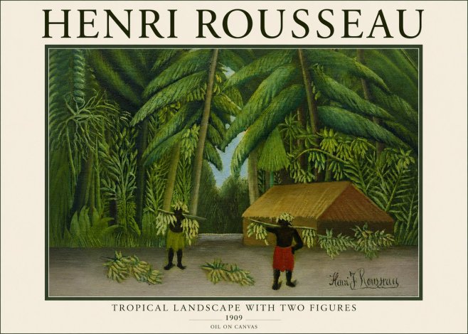 Rousseau Tropical Landscape with Two Figures No3 - Plakát