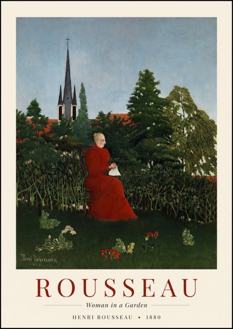 Rousseau Woman in a Garden No1 - Plakát
