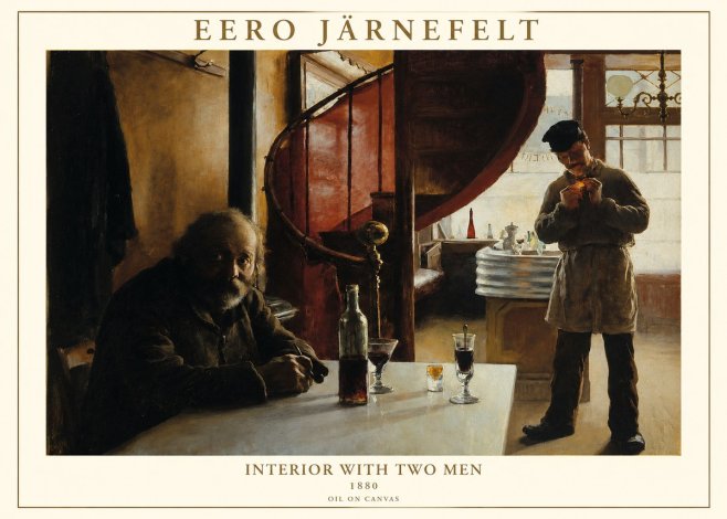Eero Järnefelt Interior with Two Men No1 - Plakát