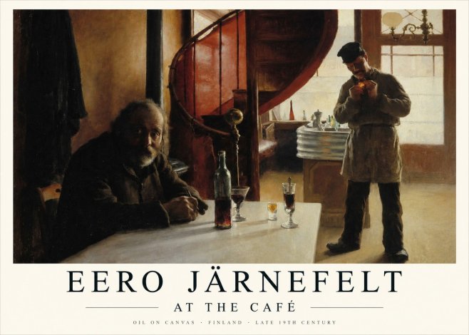 Eero Järnefelt Interior with Two Men No2 - Plakát