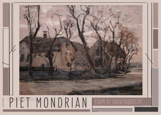 Piet Mondrian Farm at Duivendrecht No1 - Plakát