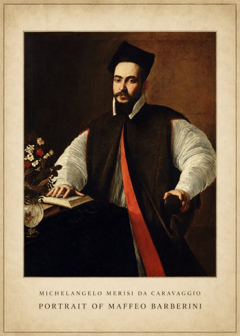 Michelangelo Merisi da Caravaggio Portrait of Maffeo Barberini No4 - Plakát
