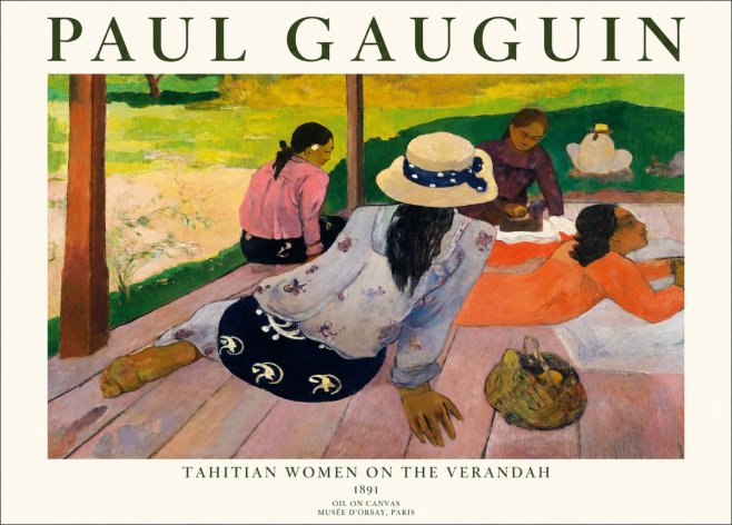 Paul Gauguin Tahitian Women on the Verandah No1 - Plakát