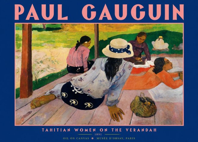Paul Gauguin Tahitian Women on the Verandah No2 - Plakát