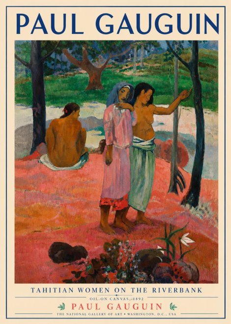 Paul Gauguin Tahitian Women on the Riverbank No4 - Plakát