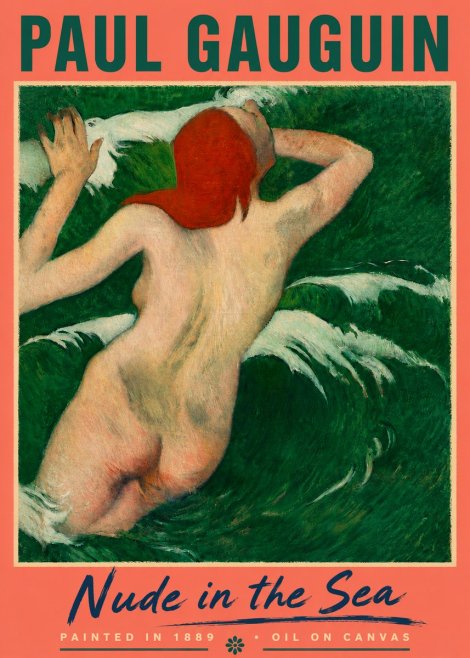 Paul Gauguin Nude in the Sea No5 - Plakát