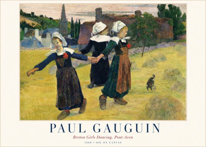 Paul Gauguin Breton Girls Dancing, Pont-aven No1 - Plakát