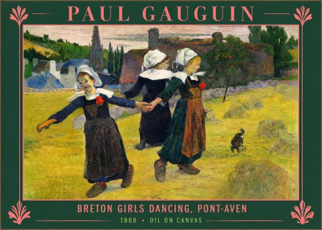 Paul Gauguin Breton Girls Dancing, Pont-aven No2 - Plakát