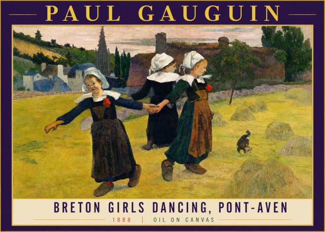 Paul Gauguin Breton Girls Dancing, Pont-aven No4 - Plakát