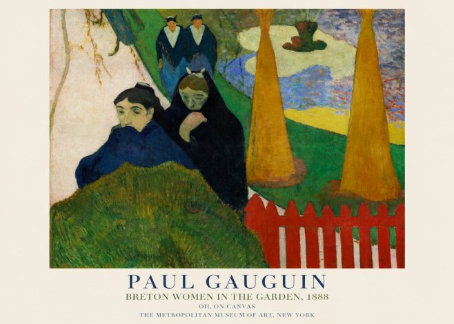 Paul Gauguin Breton Women in the Garden, 1888 No1 - Plakát