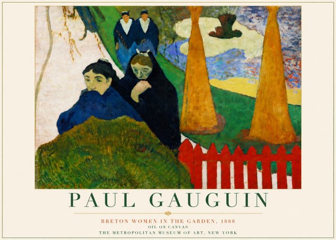 Paul Gauguin Breton Women in the Garden, 1888 No5 - Plakát