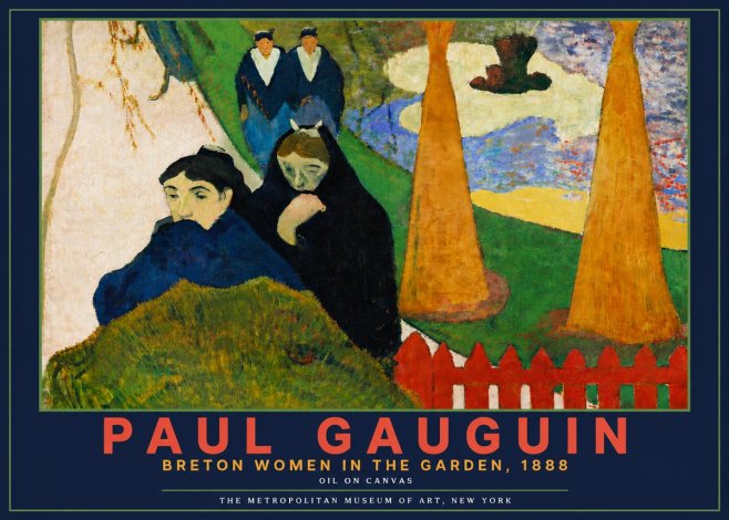 Paul Gauguin Breton Women in the Garden, 1888 No6 - Plakát