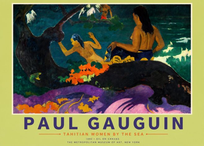 Paul Gauguin Tahitian Women by the Sea No3 - Plakát