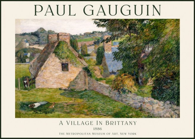 Paul Gauguin A Village in Brittany No1 - Plakát