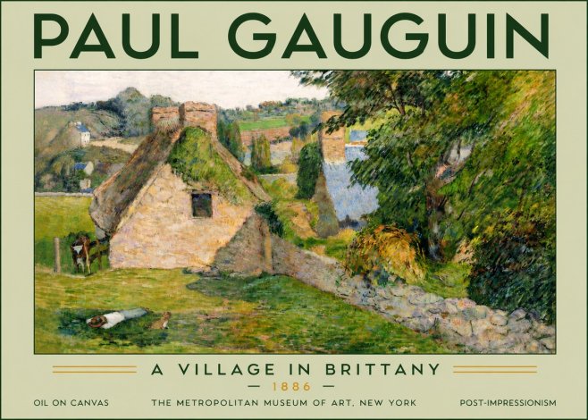 Paul Gauguin A Village in Brittany No6 - Plakát