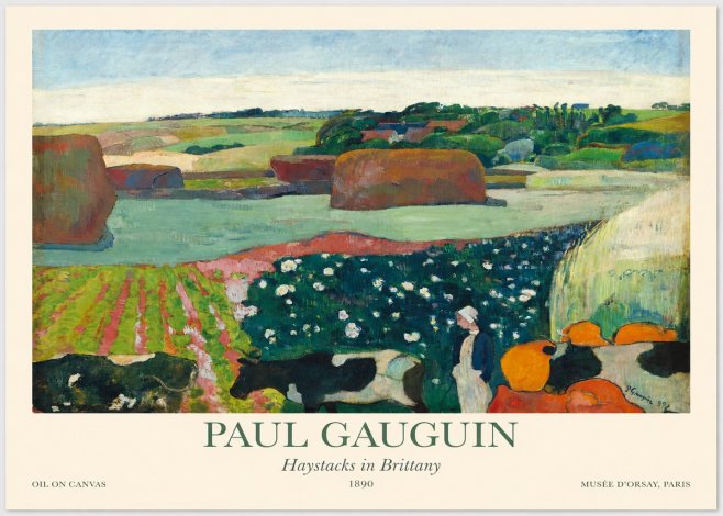 Paul Gauguin Landscape with Haystacks No5 - Plakát