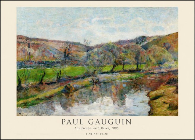 Paul Gauguin Landscape with River, 1885 No1 - Plakát