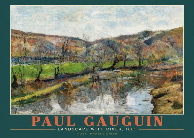 Paul Gauguin Landscape with River, 1885 No3 - Plakát
