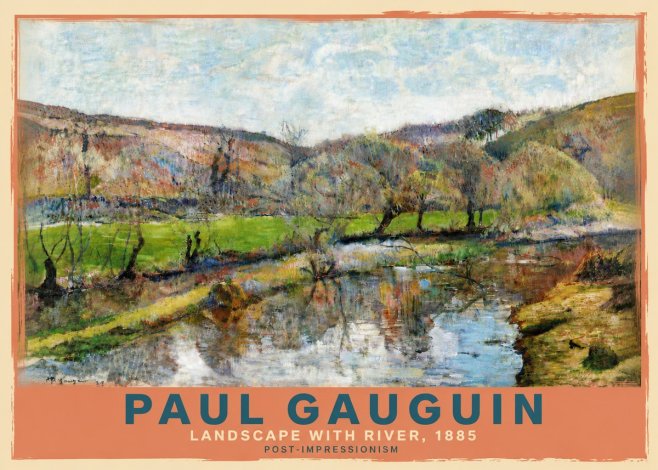 Paul Gauguin Landscape with River, 1885 No6 - Plakát