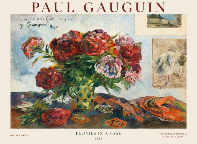 Paul Gauguin Peonies in a Vase No1 - Plakát