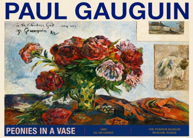 Paul Gauguin Peonies in a Vase No4 - Plakát